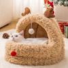 Winter Cozy Insulated Pet House Quilted Fluffy Bed for Cats Christmas Pet Gift Warmth Scented Plush Dogs House Large Capacity