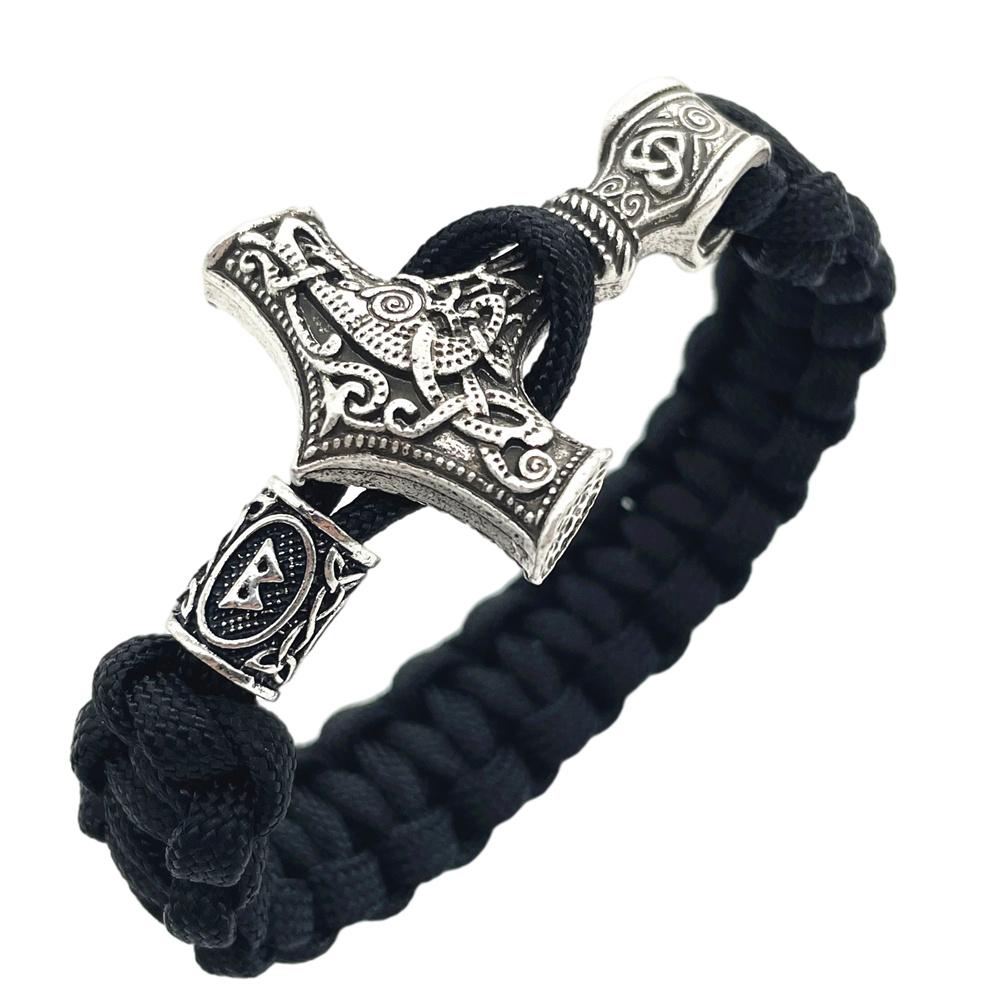Nostalgia Thor Hammer Viking Bracelet Rune Charms Bead Jewelry For Women Men Norse Vikingo Bangle Dropship