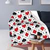 Playing Poker Card Flannel Throw Blanket Hearts Square Clubs Spades Fashion Cozy Bedspread Fleece Travel Super Soft Blanket King