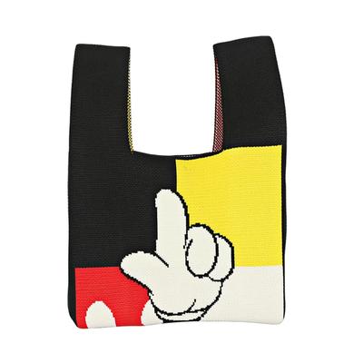 [MESUCA] Disney Tote Bag, Mickey Mouse Shoulder Bag, Unisex, Crossbody Bag, Popular Brand, Knit Bag, Lightweight, Waterproof, Easy To Carry, Travel,