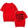 Jesus Love's You Christian Bible Verse T-shirt Cotton Short Sleeve O-neck Tshirts Summer Men Women Clothing Camisetas Graphic