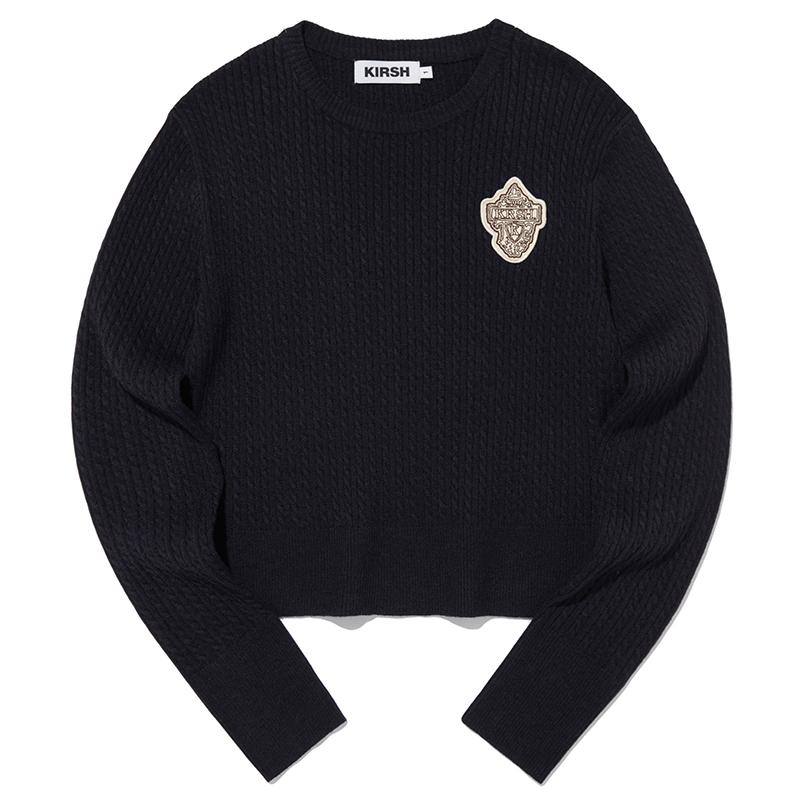 KIRSH Emblem Wappen Round Neck Knit [Navy]