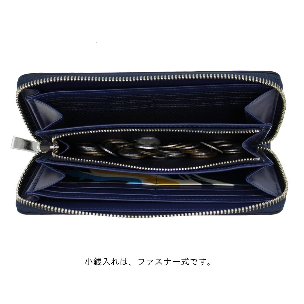LANVIN en Bleu Round Zip Long Wallet, Black, 19.5x9.5x2.5