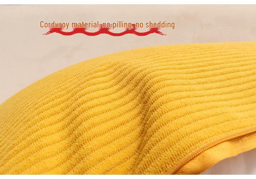 Corduroy Lumbar Throw Pillow with Removable & Washable Cover
