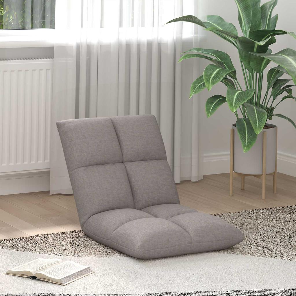 Adjustable Footstool Beige Fabric