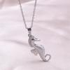 Fashion Sea Necklace Stainless Steel Shell Tortoise Seahorse Pendant Necklaces For Women Men Adjustable Bead Chain On The Neck