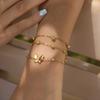 Youthway Delicate Round Zircon Butterfly Bracelet For Women Minimalist 18K Gold Plated Stainless Steel Bracelet Fashion Jewelry