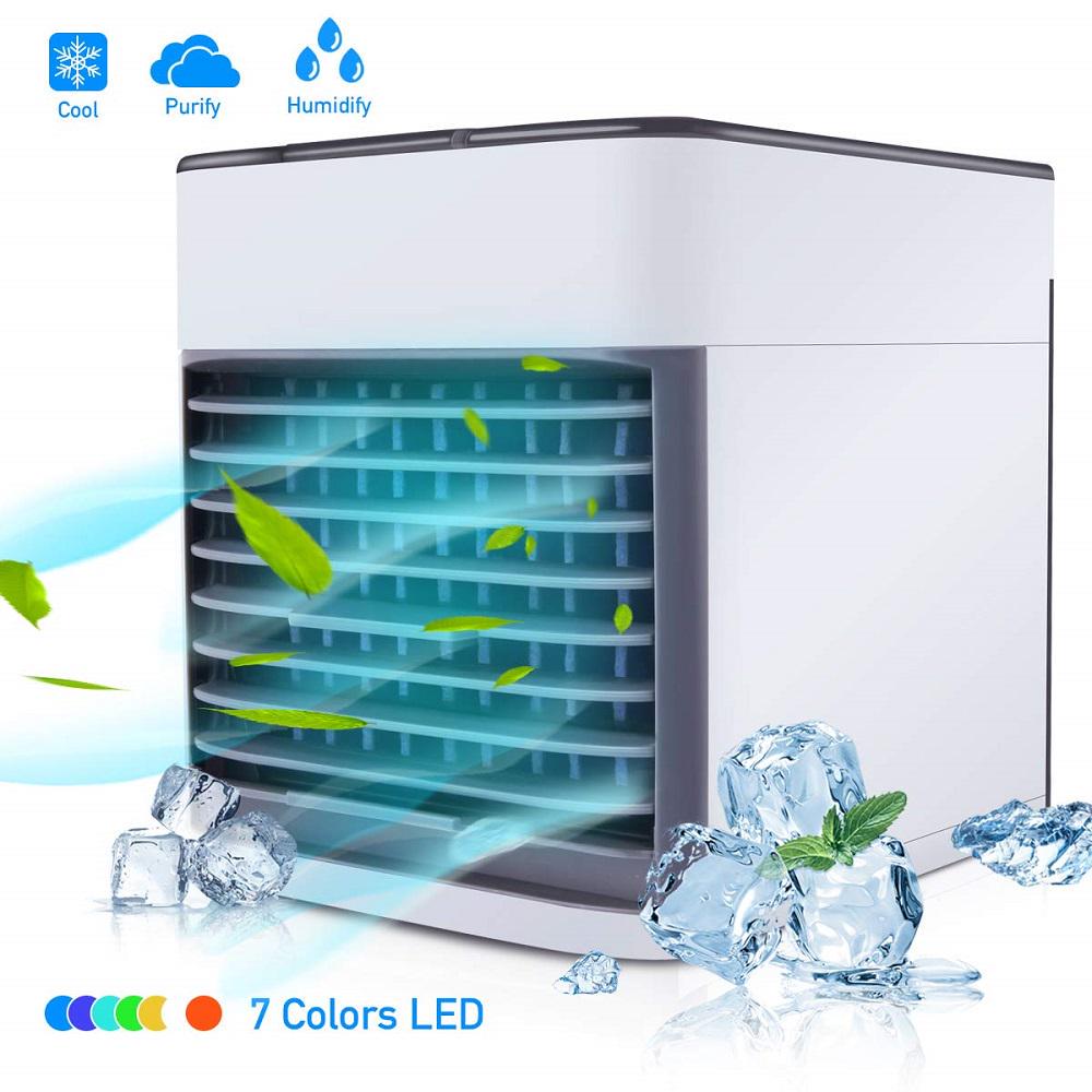 Buy Mini Portable Air Conditioner Humidifier Purifier 7 Colors Light