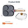 4‑Cup Nonstick Egg Pan Set with Lid–Aluminum Omelette Skillet for Breakfast, Includes Oil Brush – Compatible with Gas and Induction Cooktops