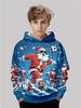 Felpa per bambini, felpe con cappuccio natalizie, moda per bambini, stampa di Babbo Natale, vestiti per bambine, abbigliamento per esterni per bambini
