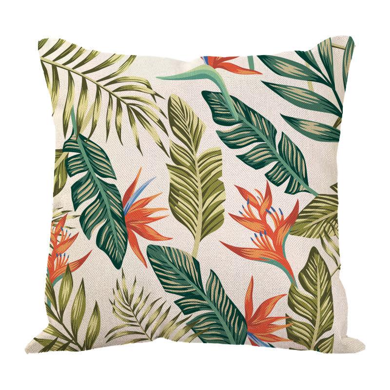 Linen Pillowcase Ins Tropical Plants Home Decoration Supplies Nordic Green Plants Design Sand Cushion Cover
