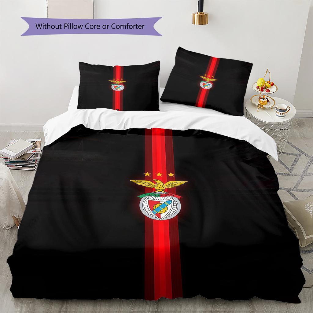 Sport Lisboa E Benfica2 Pattern Bedding Quilt Set Home Decoration Gift (1 * Duvet Cover + 2 * Pillowcase Without Core)