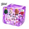 Clear Ice Cube Toy Christmas Stress Sensory Toy, Anxiety Relief with Gadget Snowman Tree Snowflake, Squeeze Xmas Stocking Stuffers Holiday Party