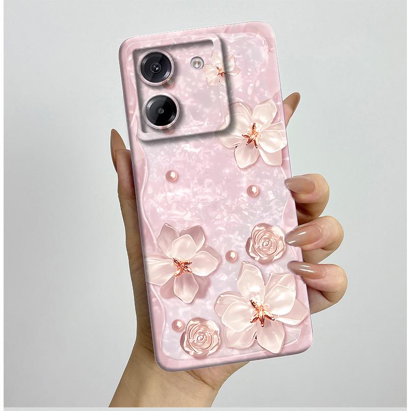 Voor Xiaomi Poco M7 Pro 5G Hoesje Esthetische Vlinder Bloemen Siliconen Zacht Schokbestendig Coque Cover Voor XiaomiPocoM7Pro Fundas Bumper