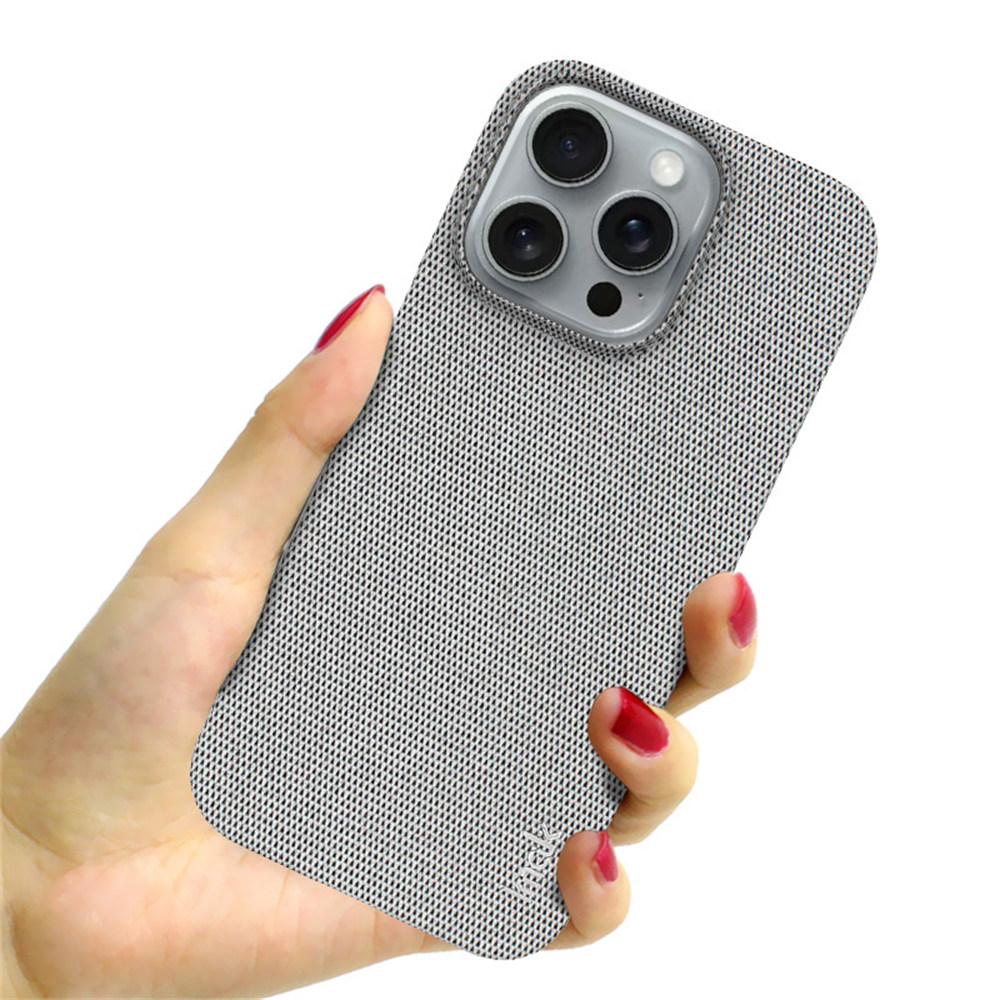 IMAK Ruiyi Series for iPhone 16 Pro Max Case Fabric Texture Leather+PC Phone Back Cover