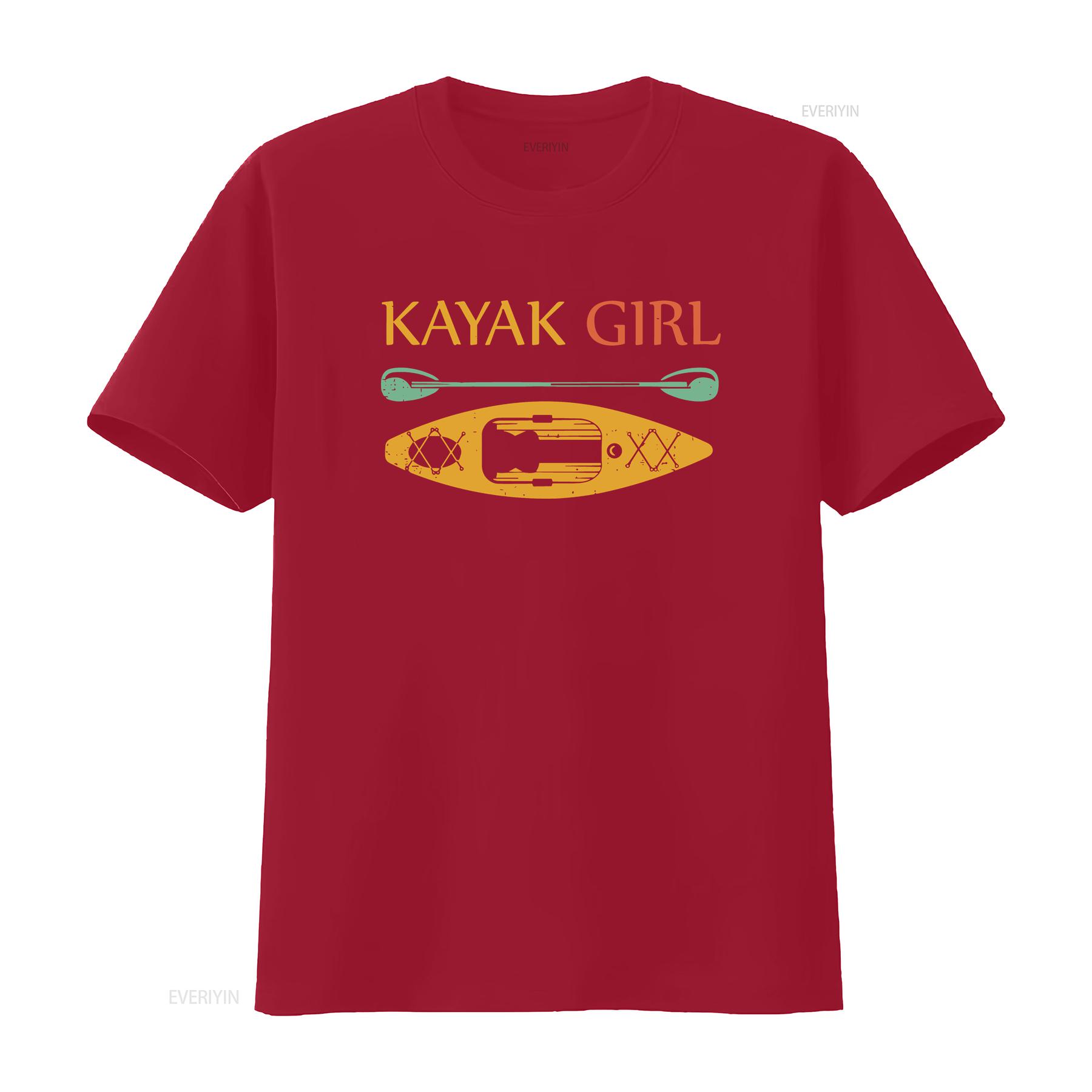 Kayak Girl T Shirt Womens Kayaking s Kayaker Idea vintage Washed Stretched Breathable Versatile Unisex Top For Everyday Wear S