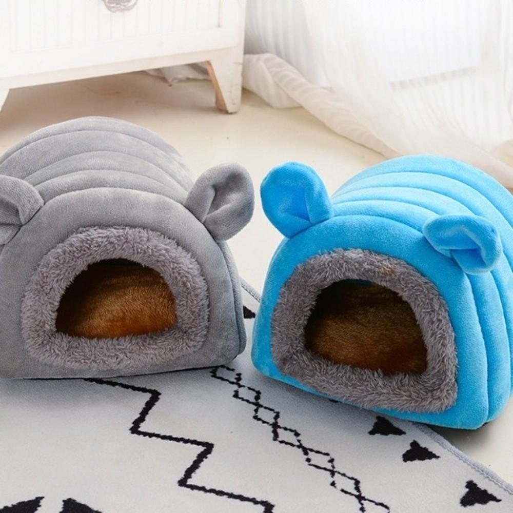 Cute Velvet Hamster Warm Nest Thickened Semi Closed Hamster Sleeping House Soft Comfortable Guinea Pig Hideout Winter Season