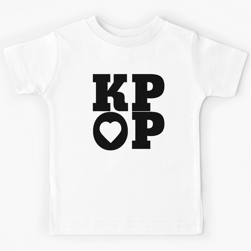 KPOP Fan Stan Lover POP ART Text Quote Cute Black Kids T-Shirt 160