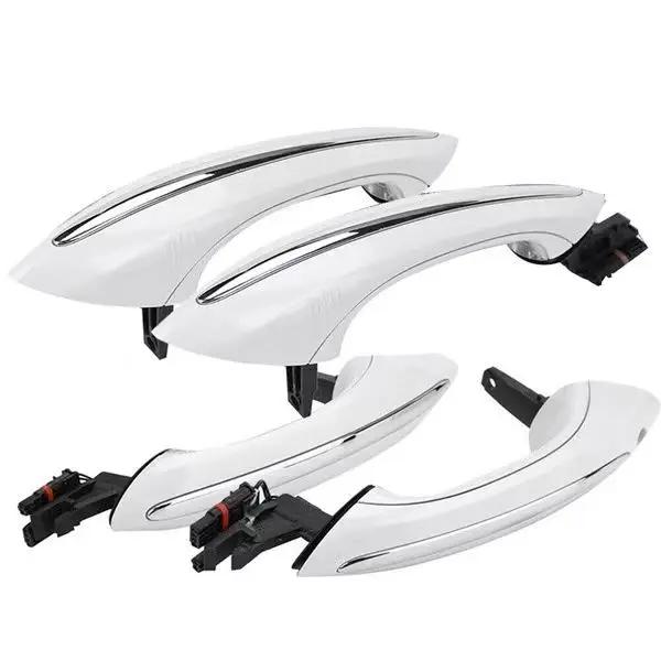 For BMW 5 6 7 Series F07 F10 F11 F06 F12 F13 F01 F02 4X Black Outer Outside Exterior Comfort Access Door Handle Set 51217231931