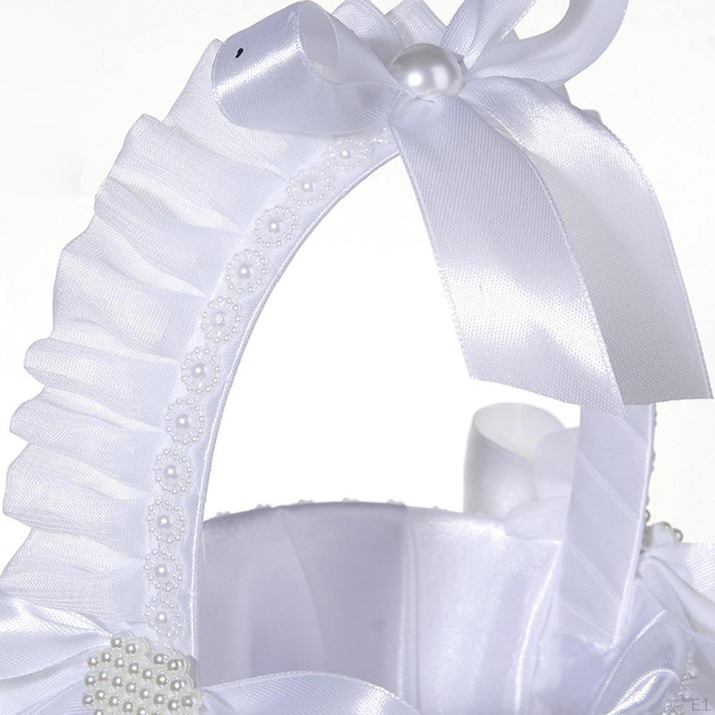 Elegant Flower Girl Baskets, Bridal Accessories ,Candy Gift Bag Storage Handbasket ,Wedding