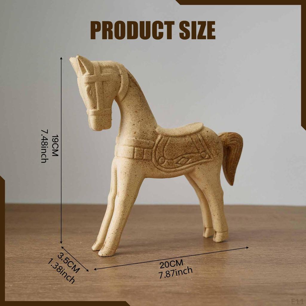 Unfinished Wooden Horse Blank Animal Ornament Desktop Paintable Sculpture for Housewarming Party