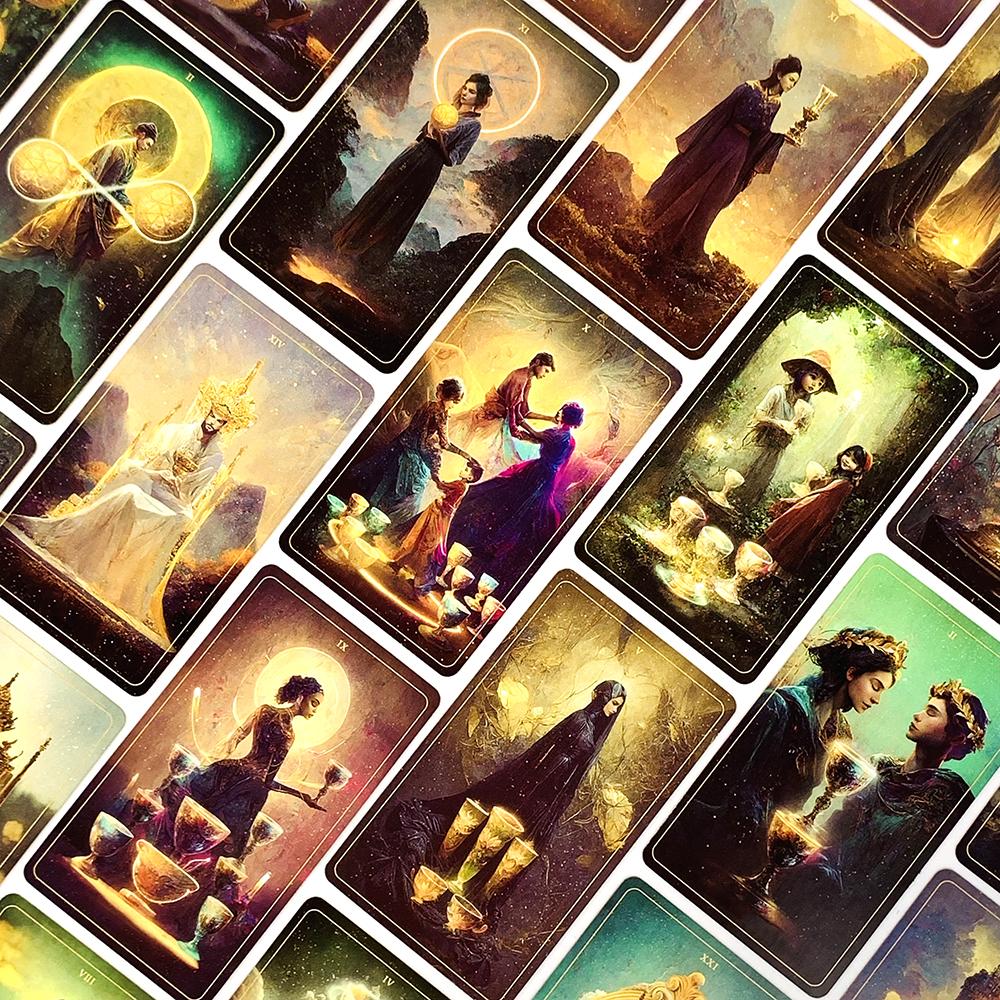 High-Quality Tarot Cards Tin Box Packing Tarot Deck Gilded Edge With Paper Guidebook,Fate Divination Party Game Cards