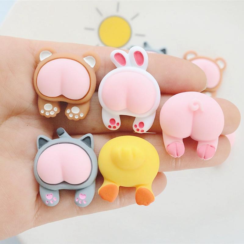 10 Pcs New Kawaii Cartoon Animal Big Ass Series Resin Cabochons Scrapbook Diy Jewellery Hairpin Accessories Decorate Craft A83