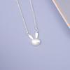 Cute Animal 925 Sterling Silver Drawing Bunny Rabbit Pendant Necklaces