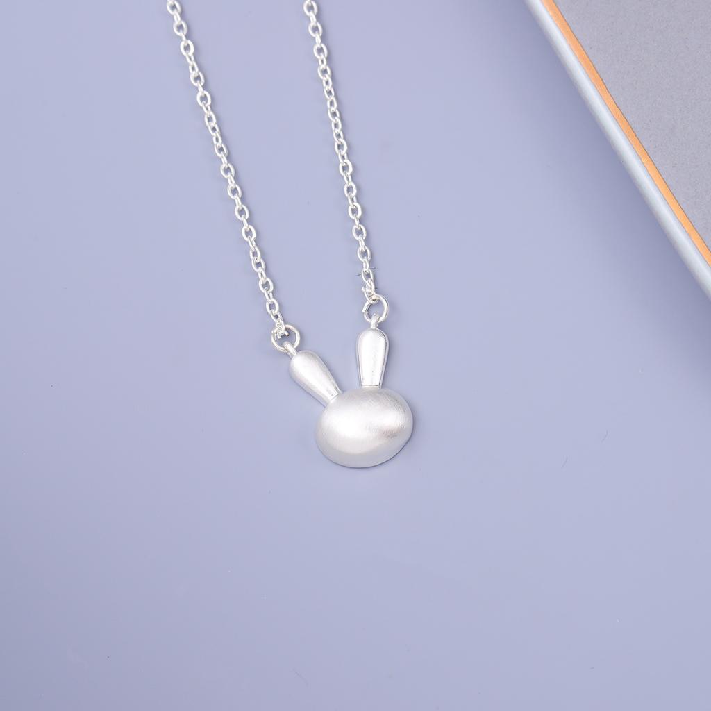 Cute Animal 925 Sterling Silver Drawing Bunny Rabbit Pendant Necklaces