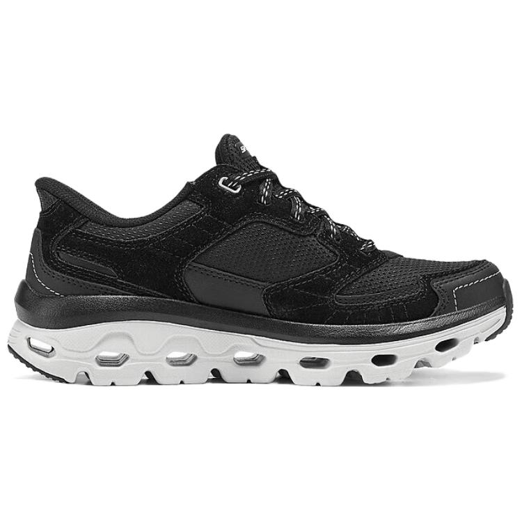Skechers Glide-Step Serie Weich Bequem Langlebig Niedrig geschnitten Freizeit Laufschuhe Damen Sneaker Schwarz 180268-BLK