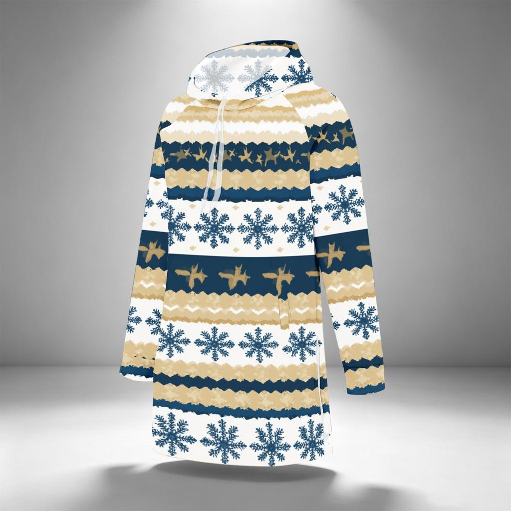 Women's Casual Christmas Print Long Sleeve Hooded Sweatshirt Top