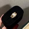 Super Beautiful Leaf Skirt Edge Ring Paired with 8-9mm Natural Freshwater Bread and Real Pearl Ring As a Bride's Souvenir Gift