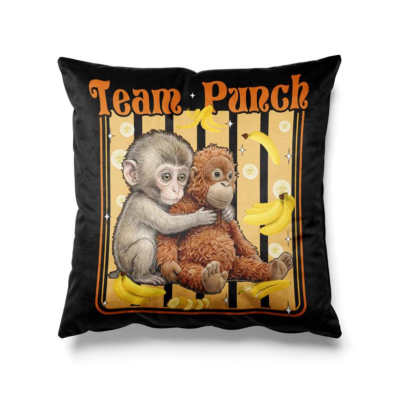 Aertemisi Punch Baby Monkey Pillow Cover Emotional Plush Monkey Design Cushion Case Throw Pillow Cover