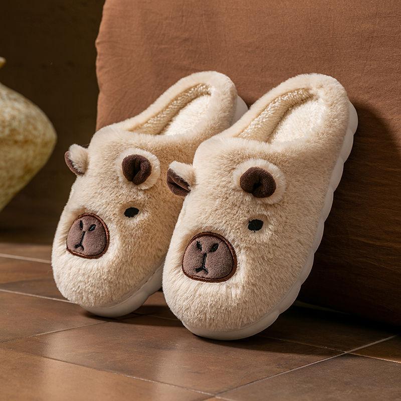 Cotton slippers women's season Kapibara couple home warm plush slippers men