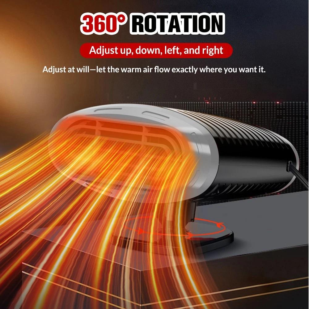 Portable Car Winter Fast Heating Electric Heated Fan Auto Windshield Defogging Heating Cooling Truck RV SUV Travel Camper Tools