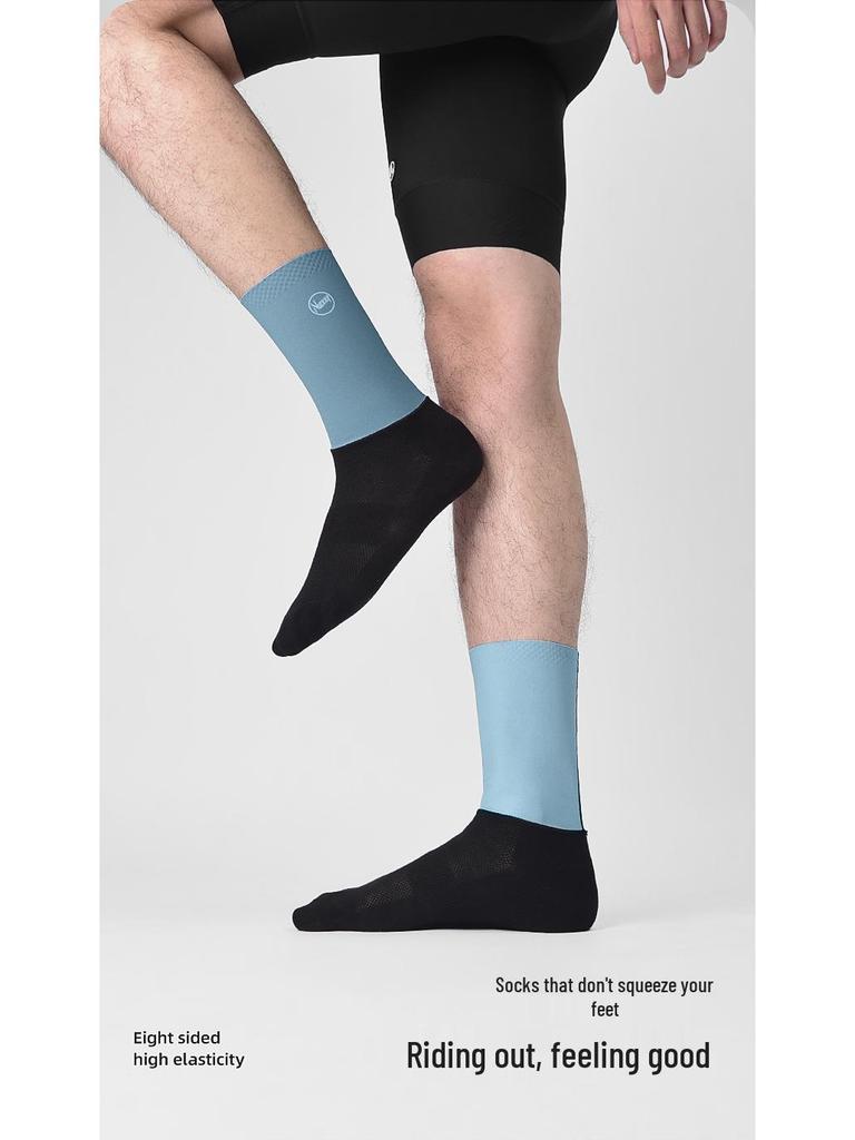 NUCKILY Anti-slip Compression Cycling & Running Socks, Unisex Mid-calf for All Seasons
