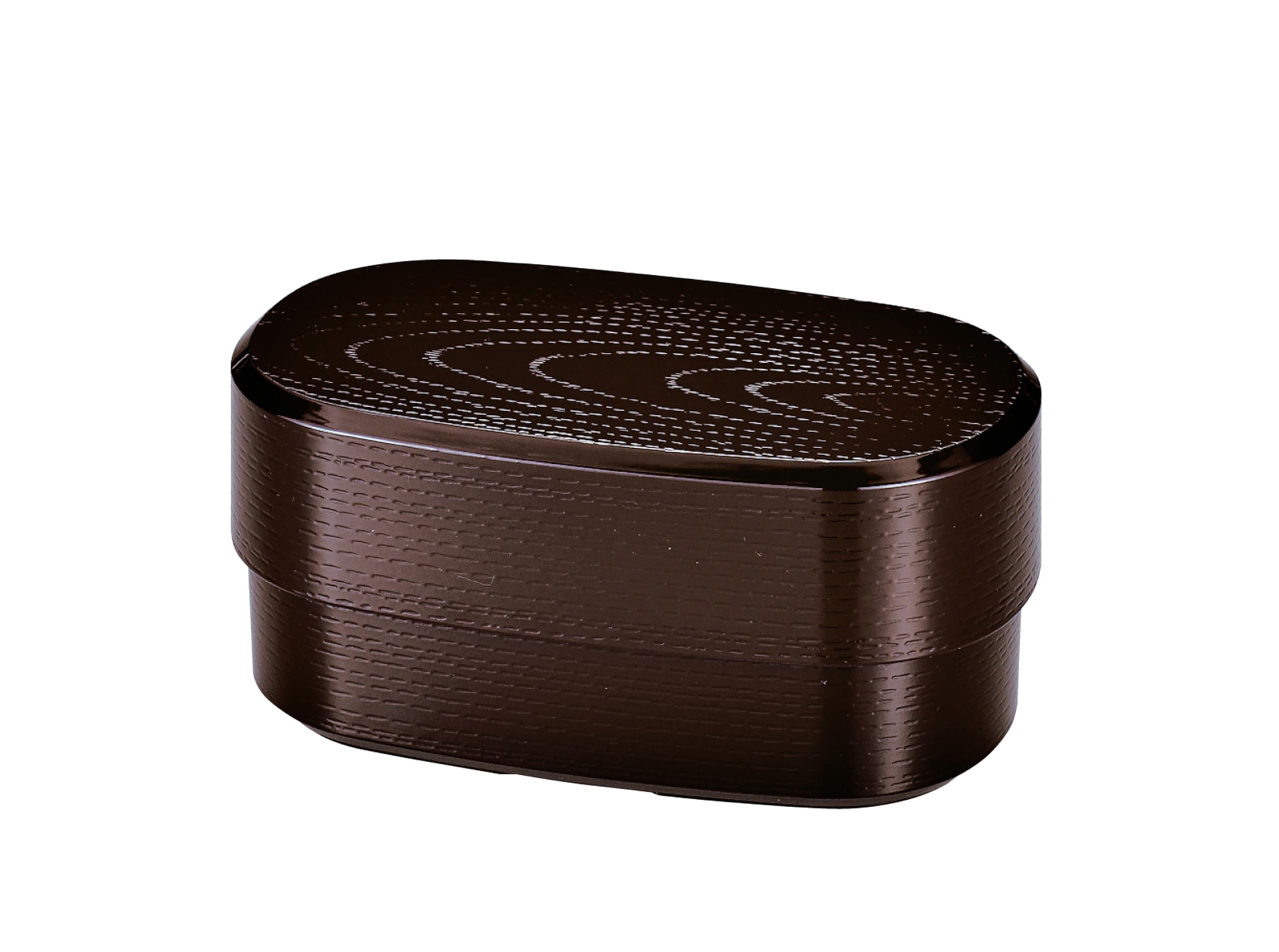 

Tatsumiya BIOMIX Oval Ninko Bento W18 30531 Wood-Grain Box, Size Approx. D10.3 H8.4