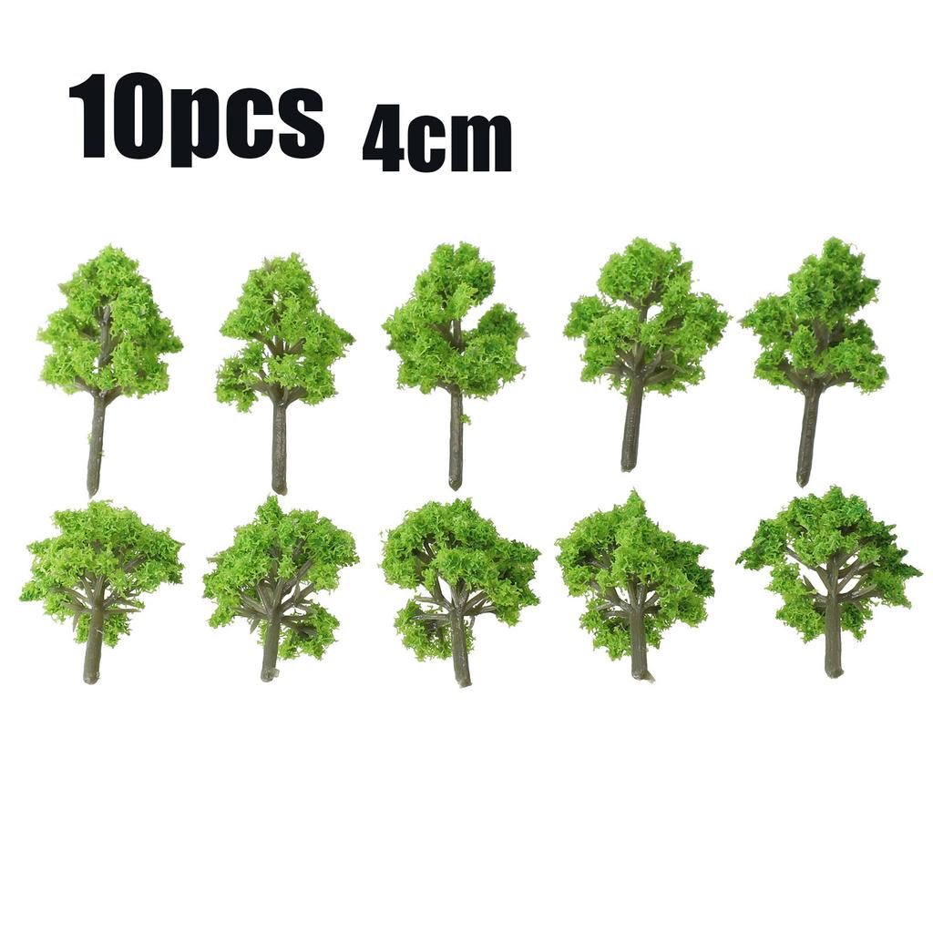 Scene Model Trees Decoration Diorama Display Green Plastic Props Railroad Resin 10pcs Scale Scenery Simulation DIY