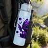 1PC Dark Purple Dragon Art 750ml Color Plastic Sports Water Bottle Leakproof Flip Straw Lid Suitable for Sports Office Home Use