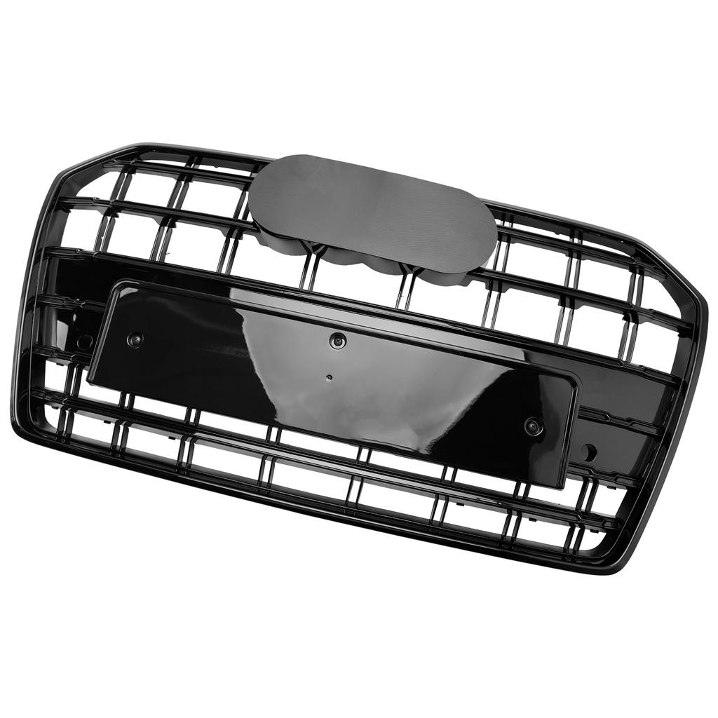 S6 Style Front Bumper Grille Grill Fit A6 S6 C7 2016-2018 Black