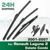 For Renault Laguna 2 Estate Combi 2001-2007 2002 Wiper Front&Rear Wiper Blades Windshield Windscreen Window Brushes 24"+20"+14