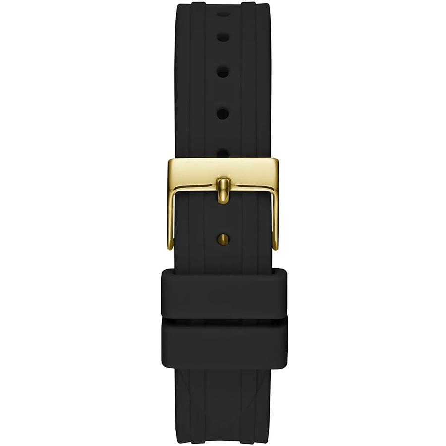 Guess Gold Dial Black Silicone Strap Women's Quartz Watch - GW0034L1