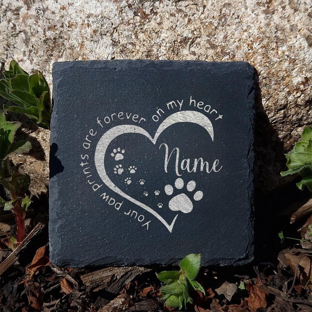 Pierre de jardin commémorative personnalisée pour chien Cadeaux pour la perte d'un animal de compagnie Souvenir pour animal de compagnie Cadeau de condoléances pour chien Pierre commémorative avec empreinte de patte