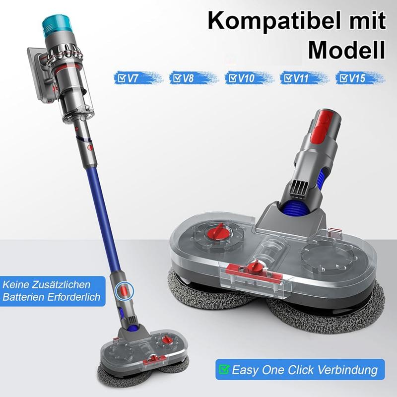 Mop Attachment For Dyson V7/V8/V10/V11/V15 Vacuum Cleaner, Electric Floor Mop With Removable Water Tank