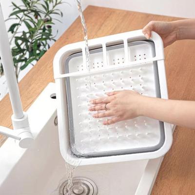Égouttoir à vaisselle pliable avec plateau égouttoir Égouttoir à vaisselle portable pour plan de travail de cuisine Panier organisateur d'évier de cuisine pliable pour utilisation en camping-car