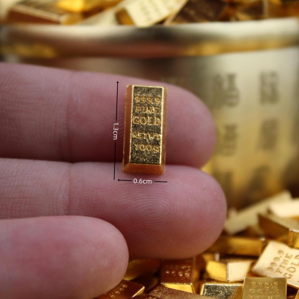 Gold Sand Alloy Ingot Basin Ornament for Wealth Attraction & Home Gifts
