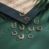 Einfache Ohrringe Mode U-Ring Diamant Kreuz 10-teiliges Set Ohrclips