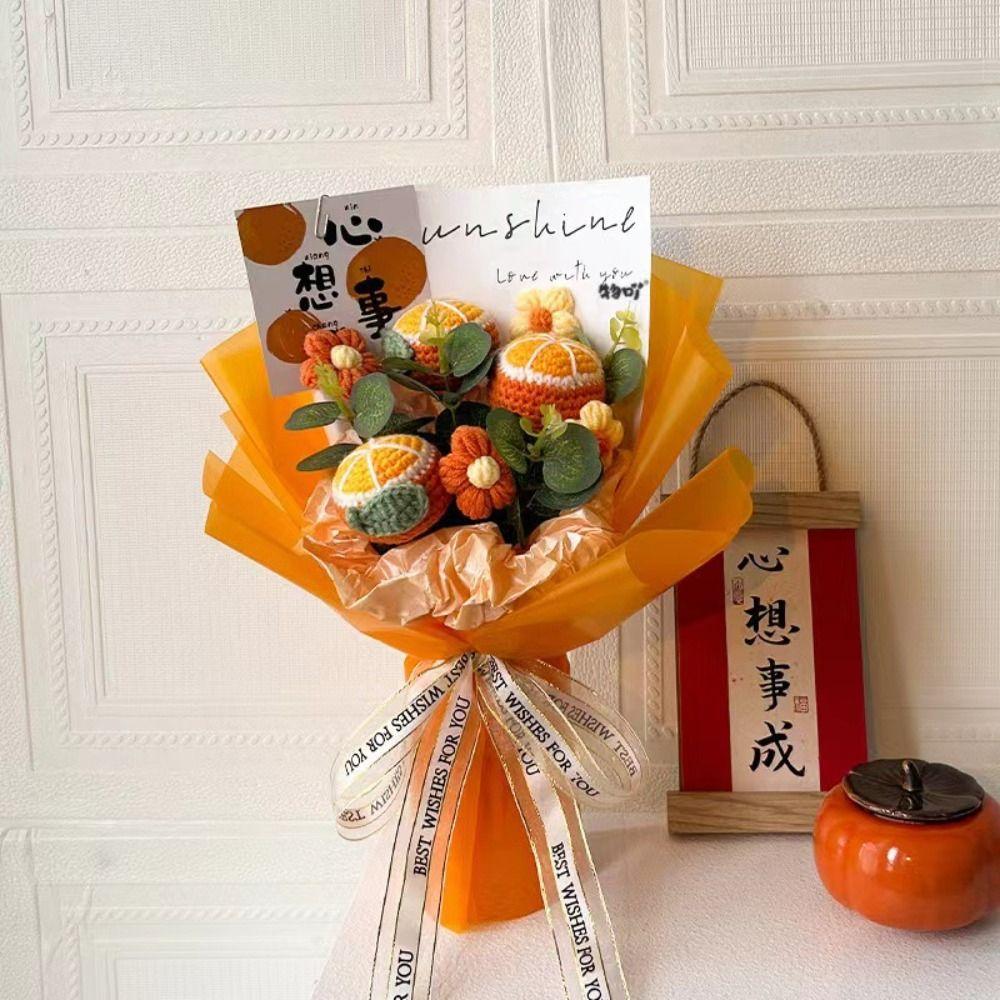 Sunflower Crochet Flower Bouquet Woven Preserved Flower New Artificial Flowers  Graduation Gifts