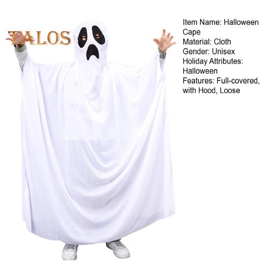 Children Halloween Cape Ghost Cosplay Haunted House Halloween Party Performance Costume Full-covered Adult Masquerade Poncho with Hood