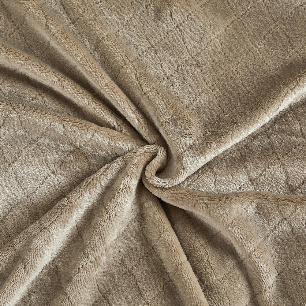 Rautenmuster Einfarbig Flanell Fleece Sofa Decke - Korallenfleece Büro Klimaanlage Decke Geschenk